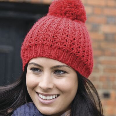 Result Winter Knitted Flute Pom Pom Hat Thumbnail