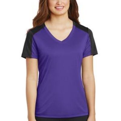 Ladies PosiCharge ® Competitor  Sleeve Blocked V Neck Tee Thumbnail