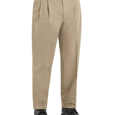 Men's Odd-Extended Sizes Pleated Twill Slacks Thumbnail