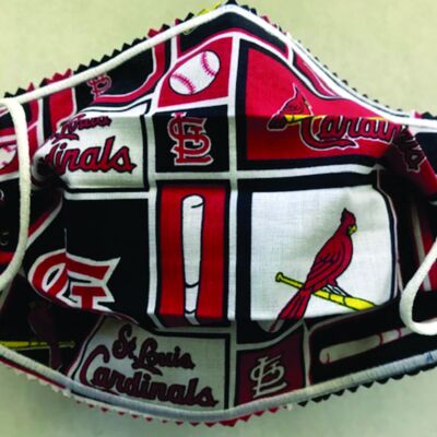 FACEMASK - NON-MEDICAL HOMEMADE MASK - STL CARDINALS PATCHES Thumbnail