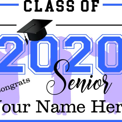 Graduation Sign - Class of 2020 Seniors with Silhouettes Thumbnail