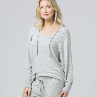 Sew N Stitches Women's Cuddle Fleece V-Neck Hooded Pullover Thumbnail